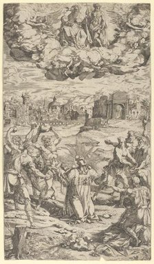 The Stoning of Saint Stephen, 16th century. Creator: Domenico del Barbiere.