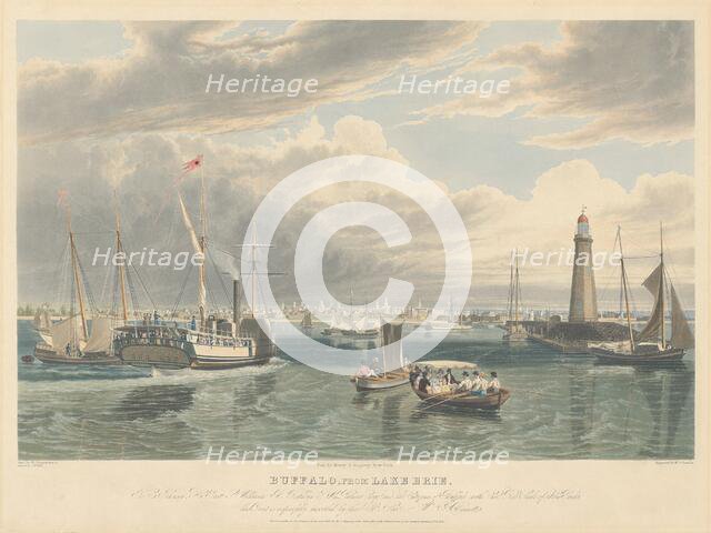Buffalo, from Lake Erie, published 1836. Creator: William James Bennett.