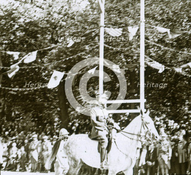 General Henri Gouraud at a victory parade, c1918.  Artist: Unknown.