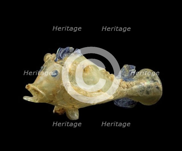 Fish-shaped glass flask, 1st century. Creator: The Oriental Applied Arts.