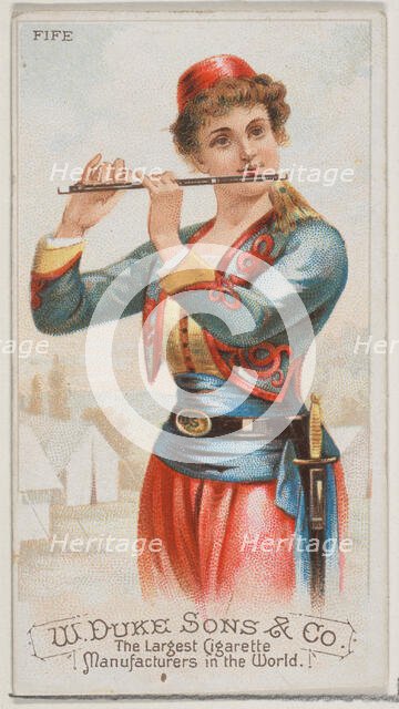 Fife, from the Musical Instruments series (N82) for Duke brand cigarettes, 1888., 1888. Creator: Schumacher & Ettlinger.
