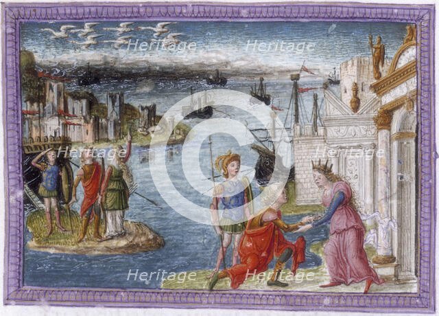 Aeneas welcomed at Carthage by Dido, c1497-c1499. Creator: Unknown.