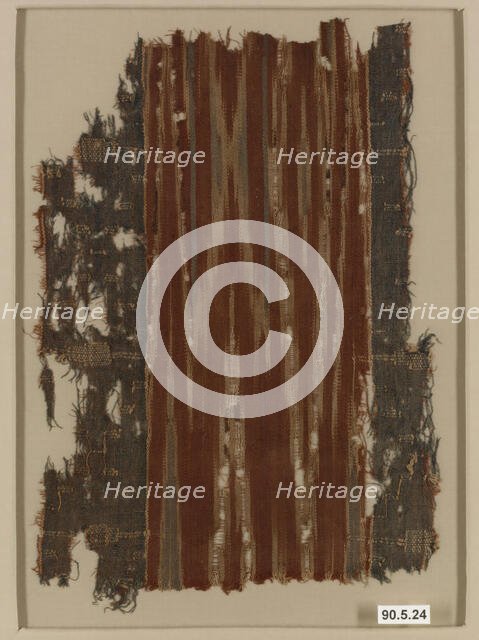 Ikat Textile Fragment, Yemen, 9th-10th century. Creator: Unknown.