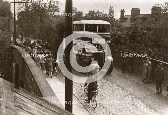 Staff leaving work, 1938. Artist: Unknown