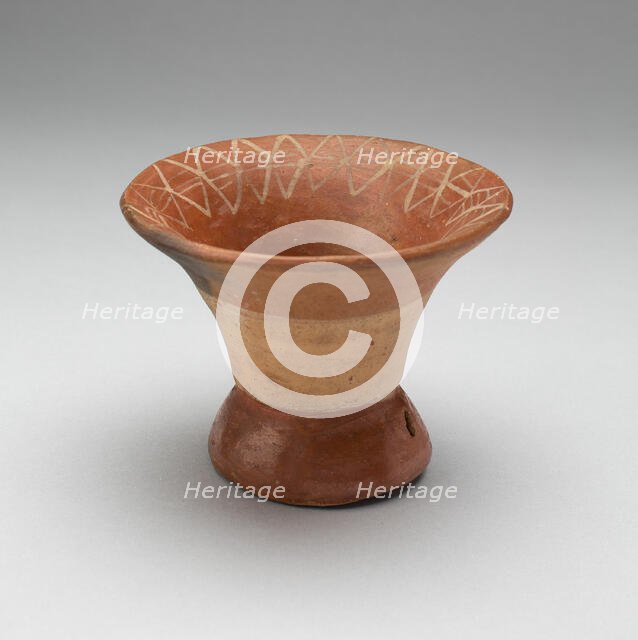 Flaring bowl with Rattle Base and Incised Geometric Motif on Interior Rim, 100 B.C./A.D. 500. Creator: Unknown.