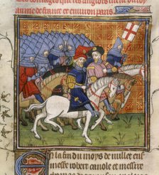 The English army on horses, with their leaders, c1375-c1400. Creator: Unknown.