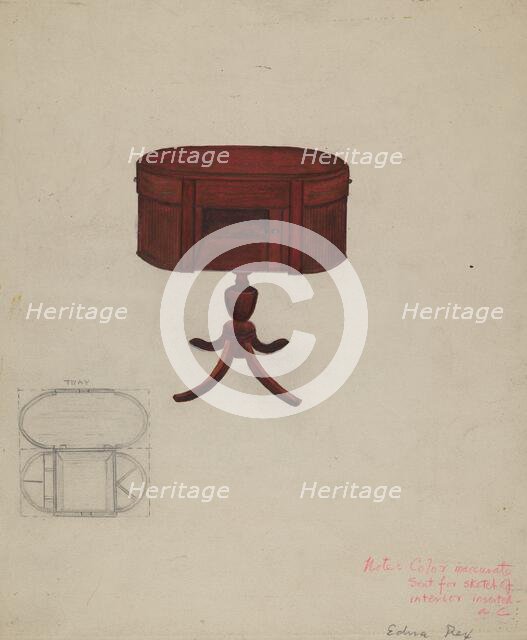 Duncan Phyfe Sewing Cabinet, c. 1940. Creator: Edna C. Rex.