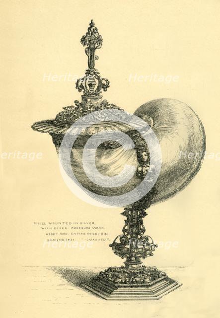 Trochus shell cup and lid, 1618-1625, (1881).  Creator: S Thomas.