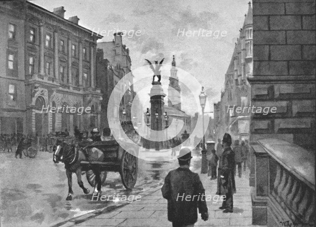 'Fleet Street, Showing Temple Bar Memorial and Child's Bank', 1891. Creator: William Luker.