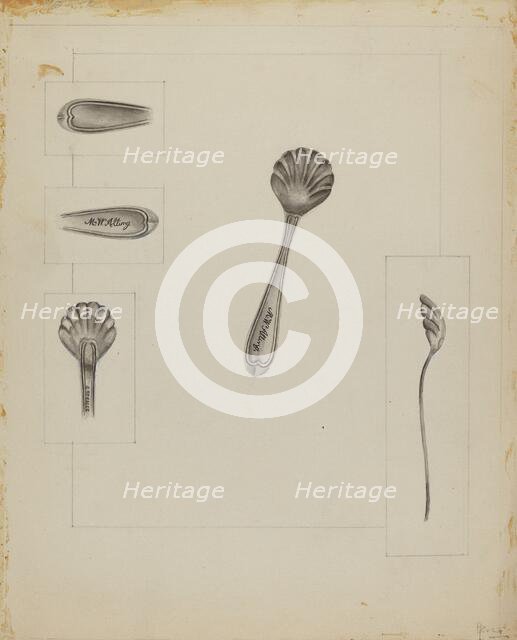 Silver Sugar Spoon, 1935/1942. Creator: Anthony Zuccarello.