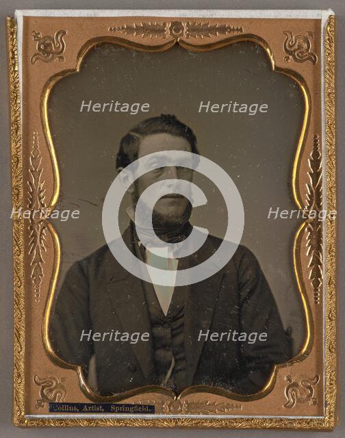 Portrait of an unidentified man with fringe beard, about 1853. Creator: Thomas Painter Collins.