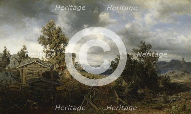 Crofter's Cottage in Kuru, 1860. Creator: Werner Holmberg.