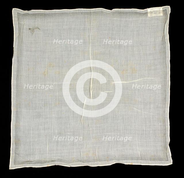 Handkerchief, American, third quarter 19th century. Creator: Unknown.