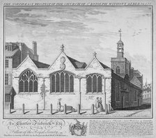North-east view of the Church of St Botolph Aldersgate, City of London, 1740. Artist: William Henry Toms