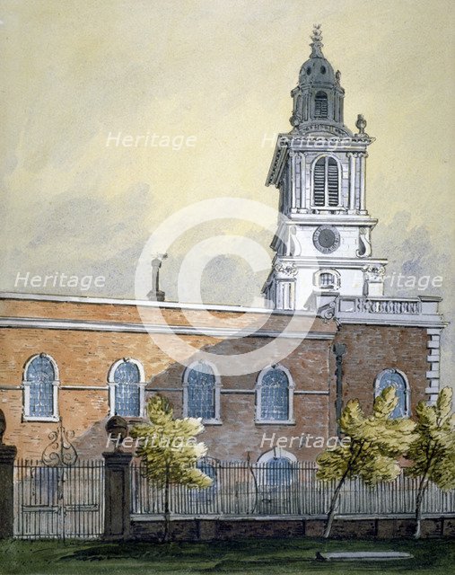 Church of St Botolph without Bishopsgate, City of London, c1815. Artist: William Pearson