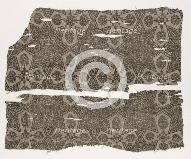 Fragments with Eight-Pointed Star (Two Pieces), 1100s. Creator: Unknown.