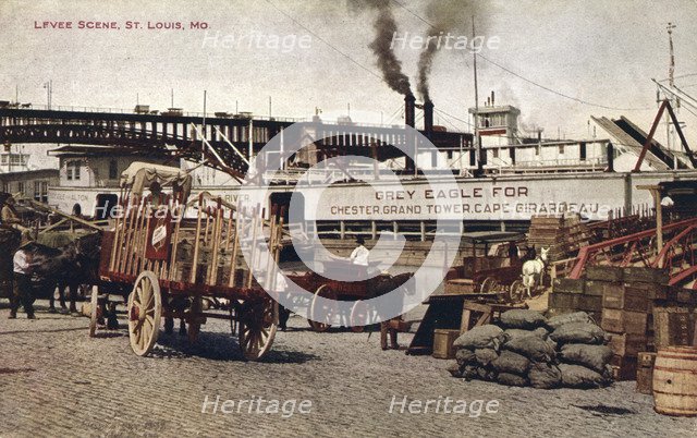 Levee scene, St Louis, Missouri, USA, 1910. Artist: Unknown