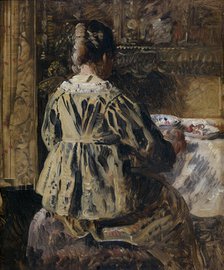 The Meal or Woman Seen from the Back, 1881-1885. Creator: Henri Jean Augustin de Braekeleer.