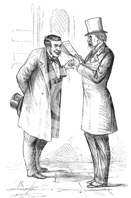 Parliamentary Sketches: in the Lobby - "Hot Water", 1880. Creator: Unknown.