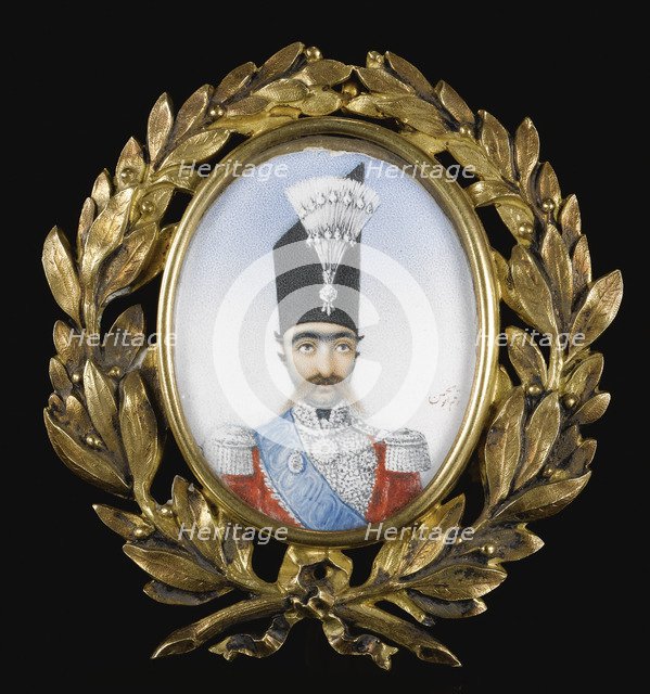 Portrait of Naser al-Din Shah Qajar (1831-1896), ca 1855. Artist: Abu'l Hasan Khan Ghaffari (1814-1866)