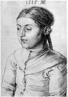 'Head of a Girl', 1515, (1936). Artist: Albrecht Dürer