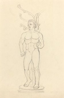 Statue of a Male Nude before a Tree. Creator: John Flaxman.