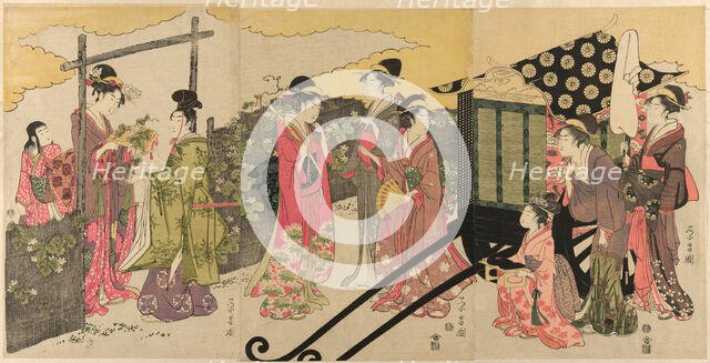 Parody of the Yugao Chapter of the Tale of Genji, c. 1795/97. Creator: Chokosai Eisho.
