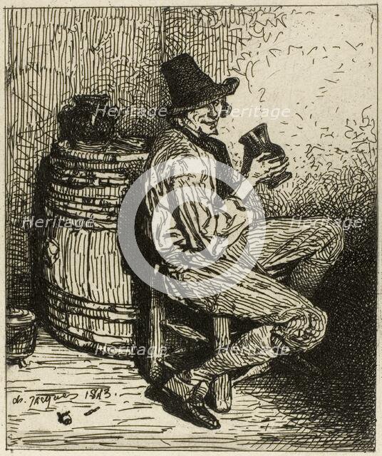 Drinker, 1843. Creator: Charles Emile Jacque.