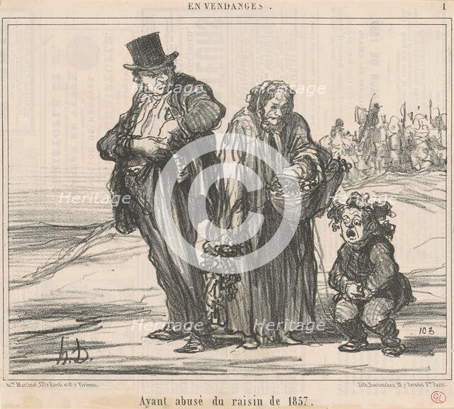 Ayant abusé du raisin de 1857, 19th century. Creator: Honore Daumier.