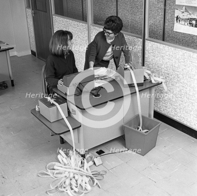 Punch room at Tetley's brewers, Leeds, West Yorkshire, 1968. Artist: Michael Walters