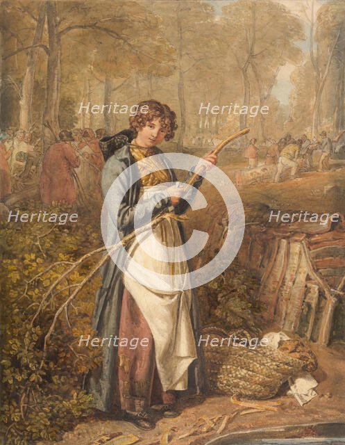 Barking Timber in Wychwood Forest, Oxfordshire, 1818 (?). Creator: Joshua Cristall.