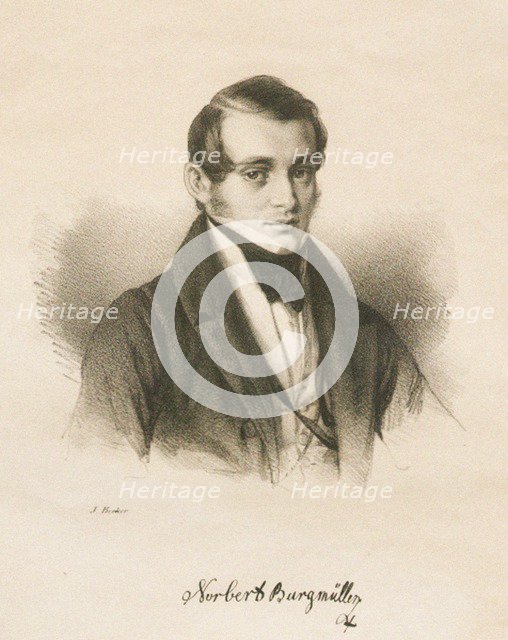 Portrait of the Composer Norbert Burgmüller (1810-1836), 1836. Artist: Becker, Jakob (1810-1872)