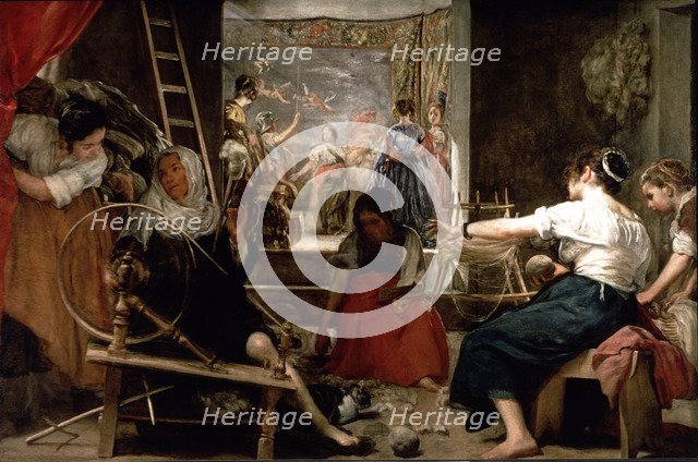 The Spinners' painting by Diego Velázquez (1599-1660).