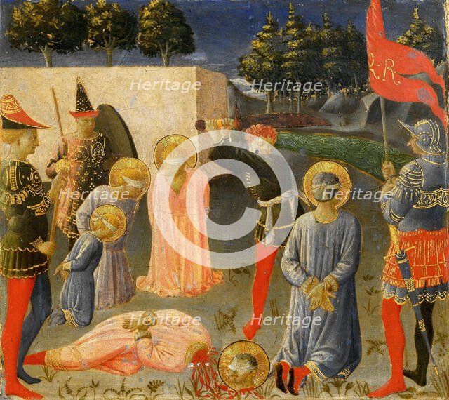 The Martyrdom of Saints Cosmas and Damian (Predella of the Annalena Altarpiece) , c. 1440. Creator: Angelico, Fra Giovanni, da Fiesole (ca. 1400-1455).