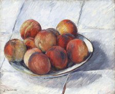 L'Assiette de pêches , c. 1882. Creator: Caillebotte, Gustave (1848-1894).