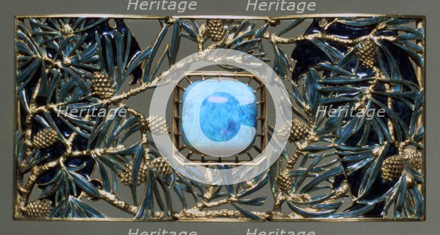 Plaque for eagles and pine choker, c1899-1901. Artist: Rene Lalique