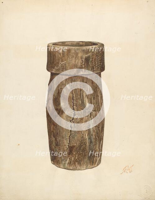 Lead Miner's Wooden Bucket, c. 1940. Creators: Arthur Stewart, Paul Poffinbarger.