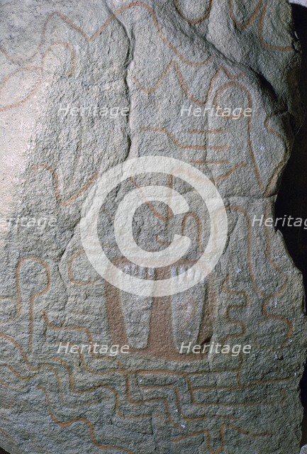 Cast of a slab from the Tumulus of Petit-mont, Prehistoric. Artist: Unknown