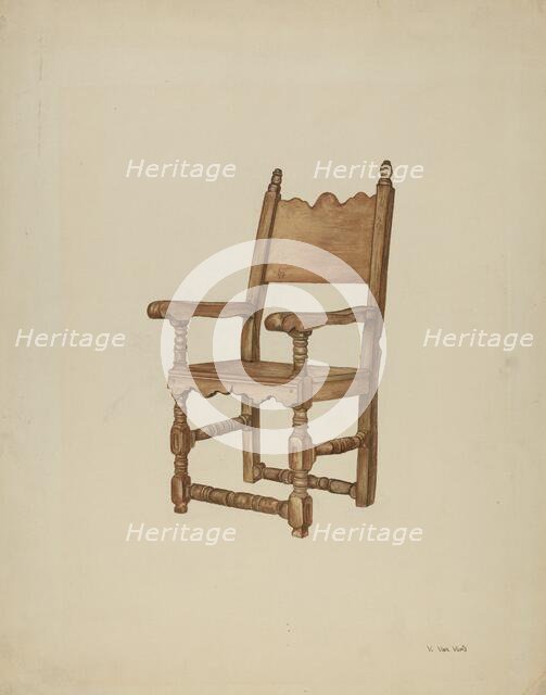 Sacristy chair, 1935/1942. Creator: Vera Van Voris.