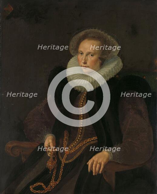 Griete Jacobsdr van Rhijn (1585-1652), Wife of Jacob Cornelisz Banjaert, called van Neck, 1605. Creator: Cornelius Ketel.