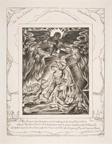 The Destruction of Job's Sons, from Illustrations of the Book of Job, 1825-26. Creator: William Blake.
