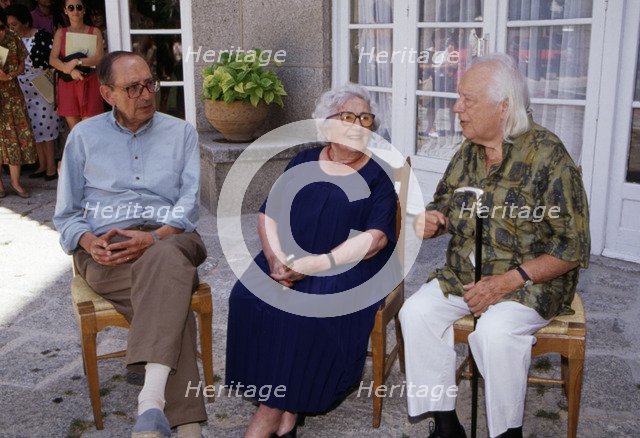 Rafael Alberti (1902-1999), Miguel Delibes (1920-2010)), Rosa Chacel (1898-1994) photo 1991.