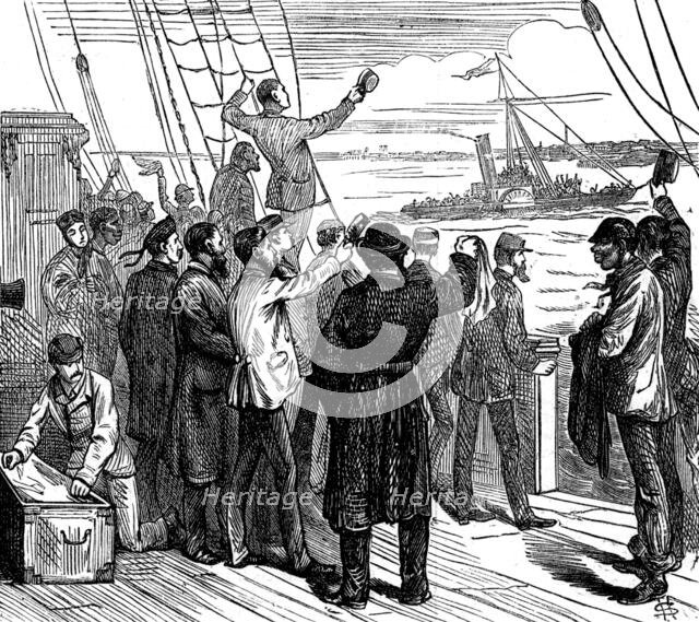 Our special artist's voyage to the Gold Coast - the "Tender Parting" opposite New Brighton, 1873. Creator: Unknown.