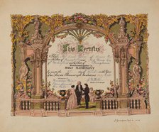 Marriage Certificate, 1936. Creator: J. Howard Iams.