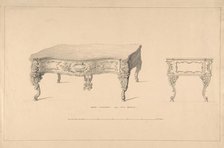 Design for Square Pianoforte, Louis Quatorze Style, 1835-1900. Creator: Robert William Hume.