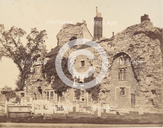 Remains of the Abbey Church, Bury St. Edmunds, 1857. Creator: George Downes.