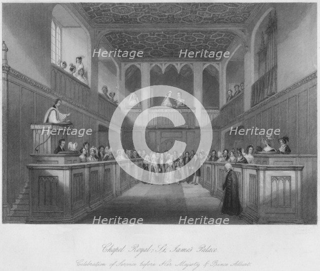 'Chapel Royal - St. James' Palace', c1841. Artist: William Radclyffe.