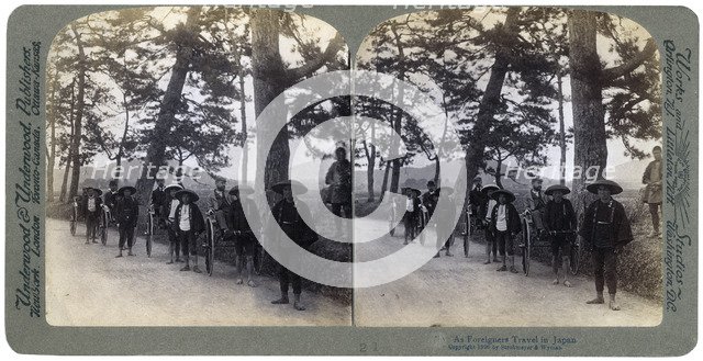 How foreigners travel in Japan, 1896. Artist: Strohmeyer and Wyman