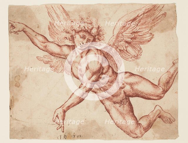 Flying Angel, 17th century. Creator: Unknown Dutch; After Jan de Bisschop Dutch, 1628-1671.