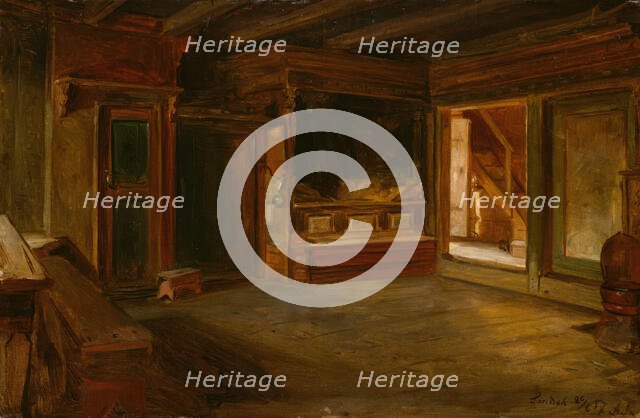 Farm Interior from Sandak, 1857. Creator: Adolph Tidemand.